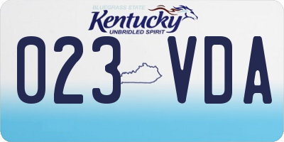 KY license plate 023VDA