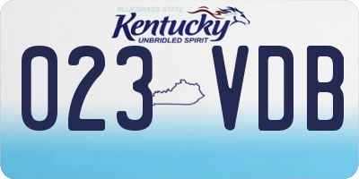 KY license plate 023VDB