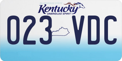 KY license plate 023VDC