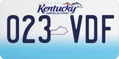 KY license plate 023VDF