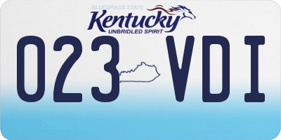 KY license plate 023VDI