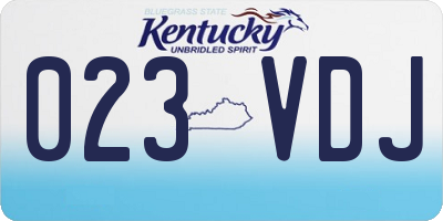 KY license plate 023VDJ
