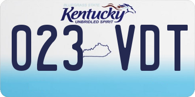 KY license plate 023VDT
