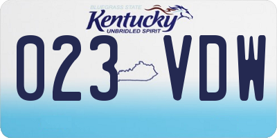 KY license plate 023VDW