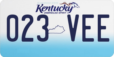 KY license plate 023VEE
