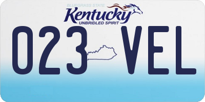 KY license plate 023VEL