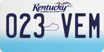 KY license plate 023VEM