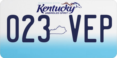 KY license plate 023VEP