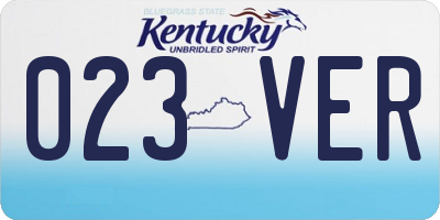 KY license plate 023VER