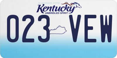 KY license plate 023VEW