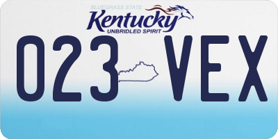 KY license plate 023VEX