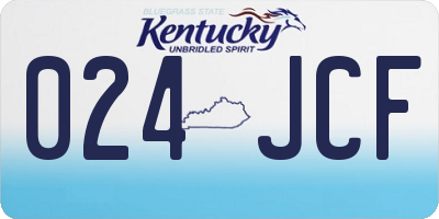 KY license plate 024JCF