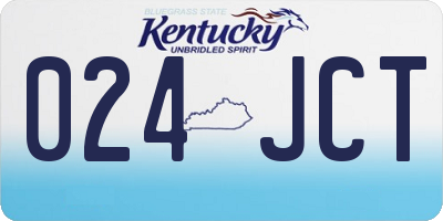KY license plate 024JCT