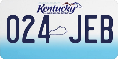 KY license plate 024JEB