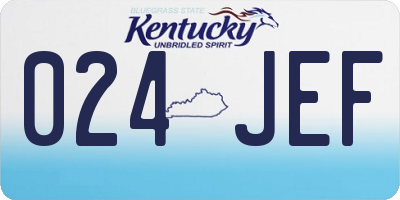 KY license plate 024JEF
