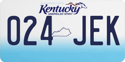 KY license plate 024JEK