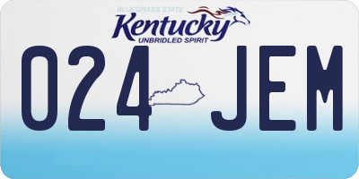 KY license plate 024JEM