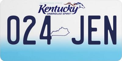 KY license plate 024JEN