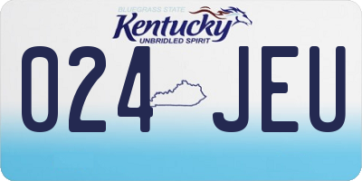 KY license plate 024JEU