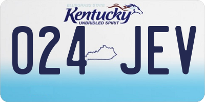 KY license plate 024JEV