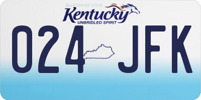 KY license plate 024JFK