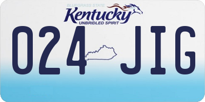 KY license plate 024JIG