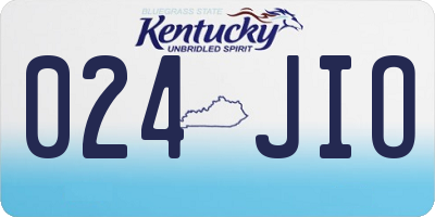 KY license plate 024JIO
