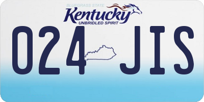 KY license plate 024JIS
