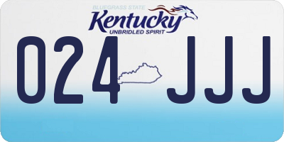 KY license plate 024JJJ