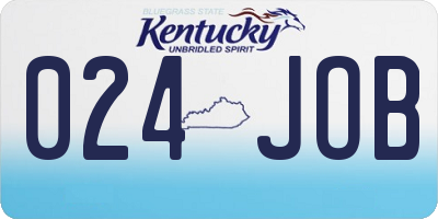 KY license plate 024JOB