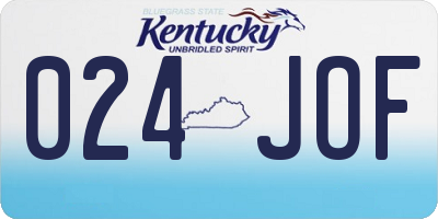 KY license plate 024JOF