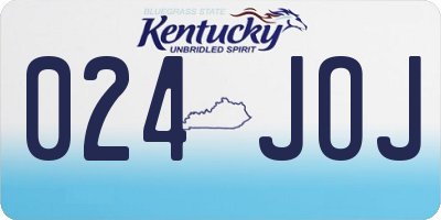 KY license plate 024JOJ