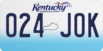 KY license plate 024JOK