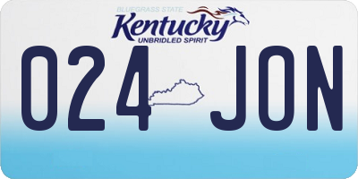 KY license plate 024JON