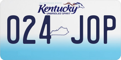 KY license plate 024JOP
