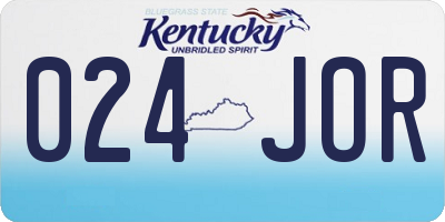 KY license plate 024JOR