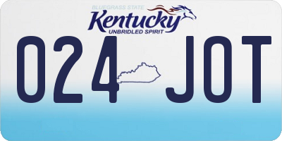 KY license plate 024JOT