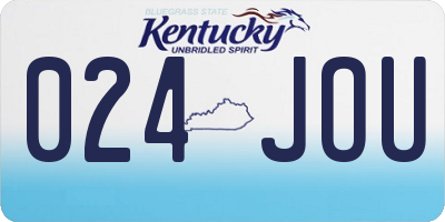 KY license plate 024JOU