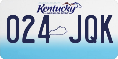 KY license plate 024JQK