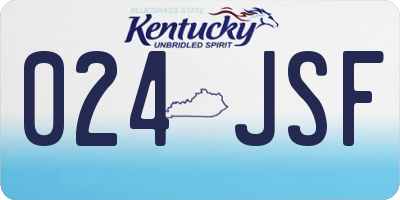 KY license plate 024JSF