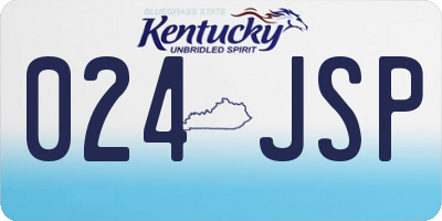 KY license plate 024JSP