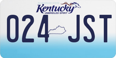 KY license plate 024JST