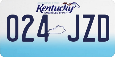 KY license plate 024JZD