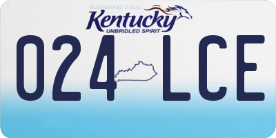 KY license plate 024LCE