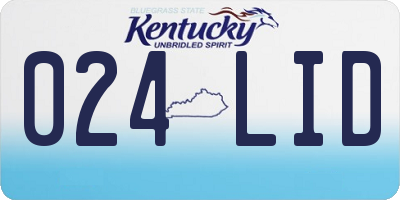 KY license plate 024LID