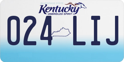 KY license plate 024LIJ