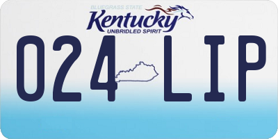 KY license plate 024LIP