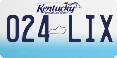 KY license plate 024LIX