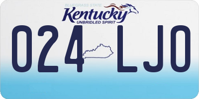 KY license plate 024LJO