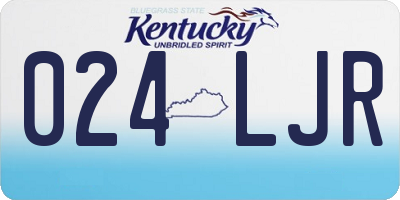 KY license plate 024LJR